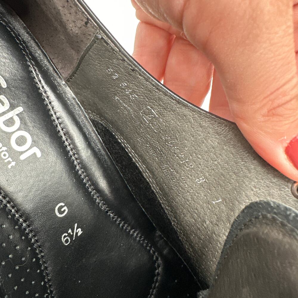GABOR Comfort Silver Charcoal Patent Oxford Almond Toe Lace Up Shoe // 6.5 - Picture 11 of 11